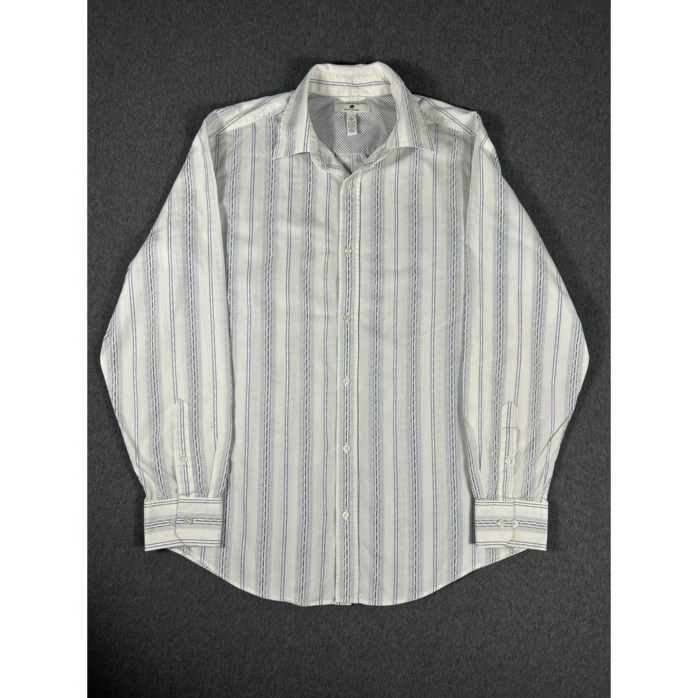 VTG Banana‎ Republic Organic Cotton Striped Long Sleeve Button Down Shirt Size L